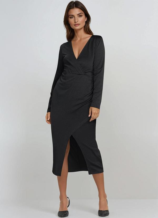 Vestido Preto em Malha Crepe
