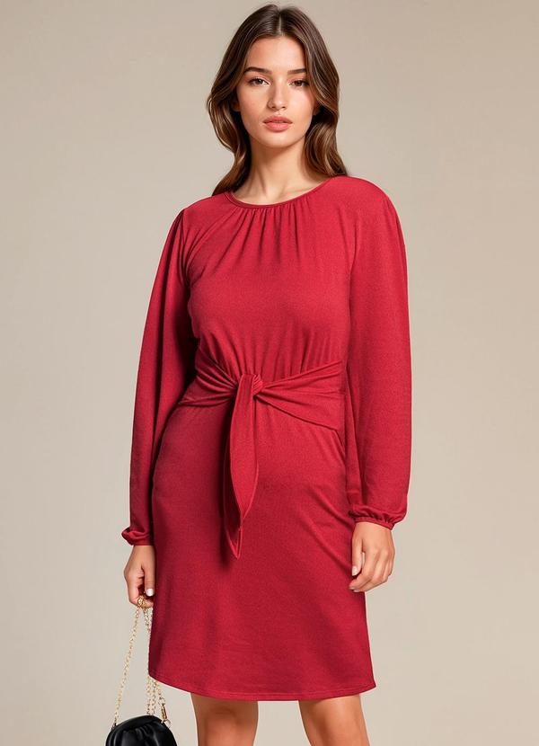 Vestido Vermelho em Malha Crepe