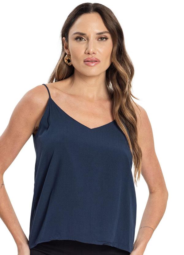 Blusa Crepe Feminina Azul