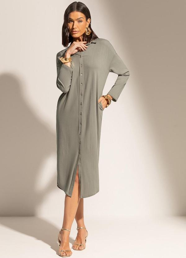Chemise em Viscose com Elastano Cinza