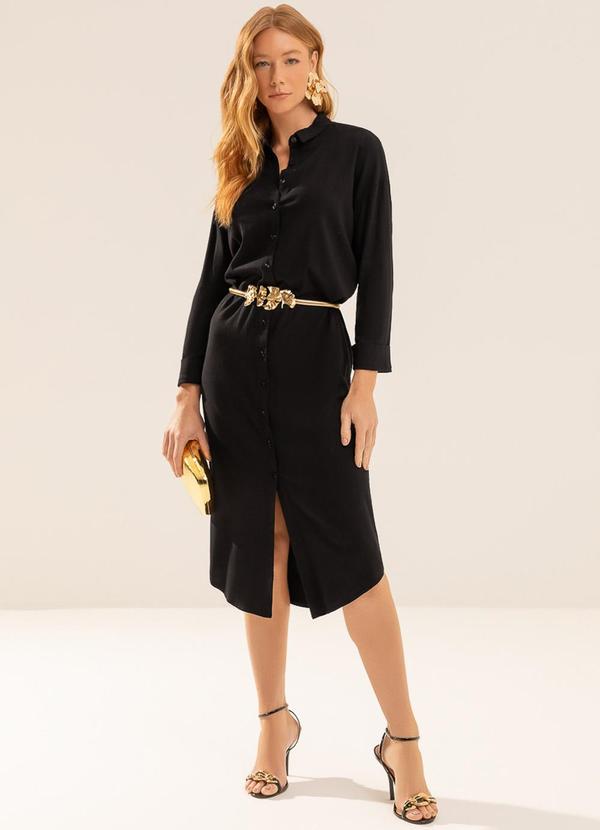 Chemise em Viscose com Elastano Preto