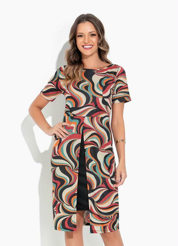 Vista 2 Vestido Abstrato com Abertura Rosalie Rosalie