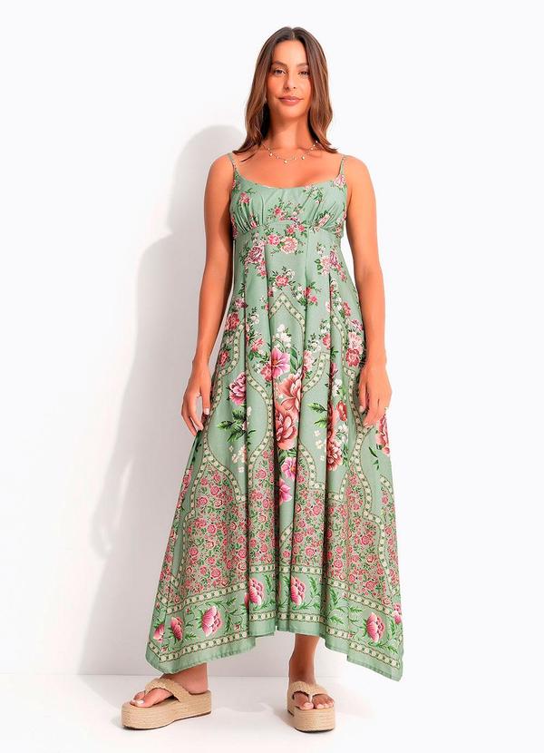 Vestido Alça Romance Verde
