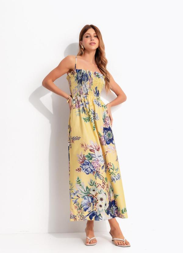 Vestido Alcinhas Floral Leni Amarelo
