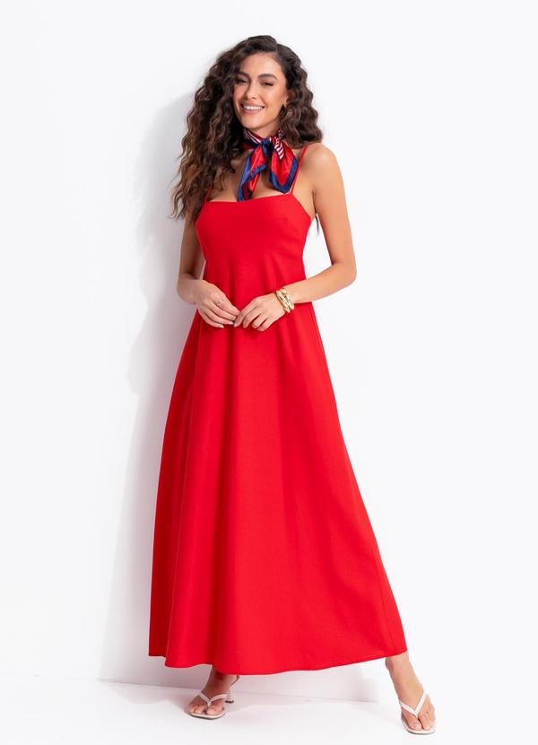 Vestido Amplo Midi Vermelho