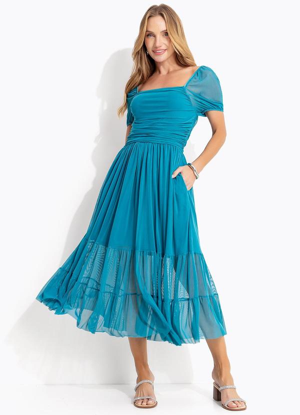 Vista 2 Vestido Azul em Tule Quintess Quintess