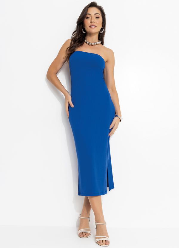 Vestido Azul Royal em Canelada