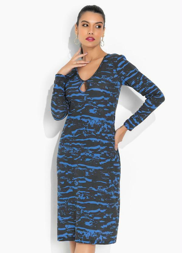 Vestido Camuflada com Mangas Longas