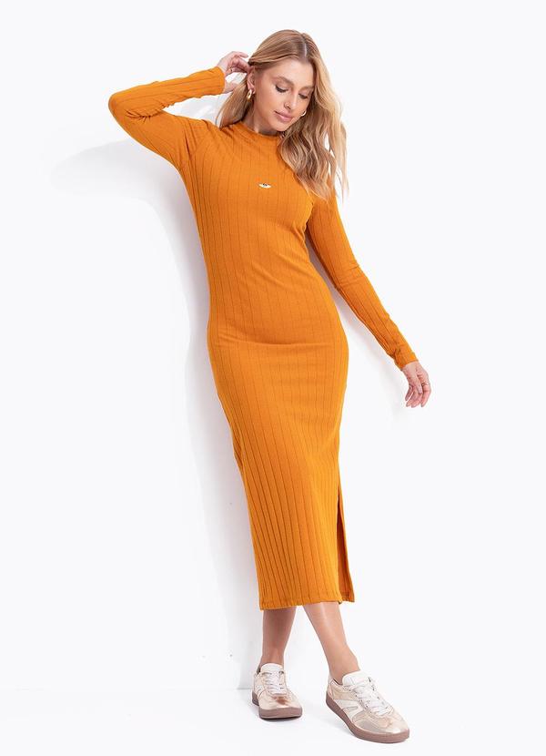 Vestido Canelado Amarelo