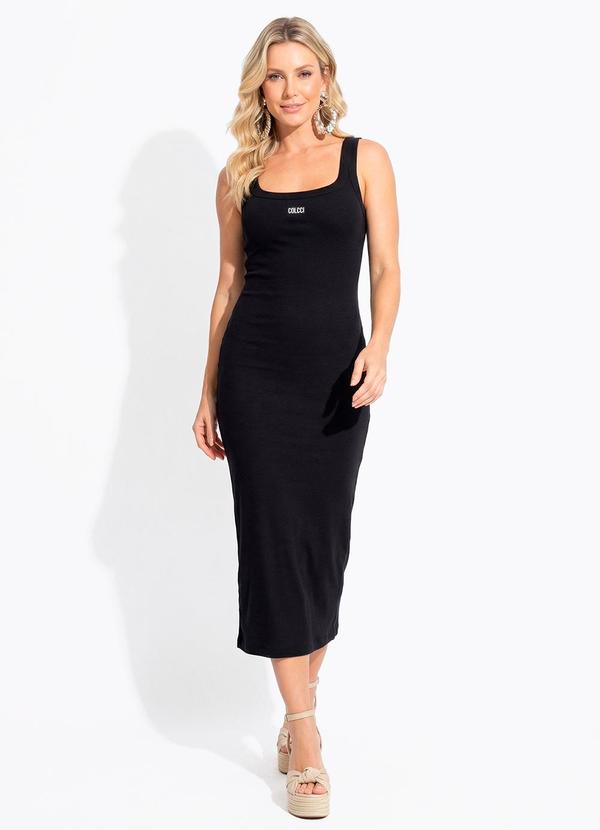Vestido Canelado Preto