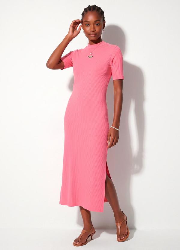 Vestido Canelado Rosa