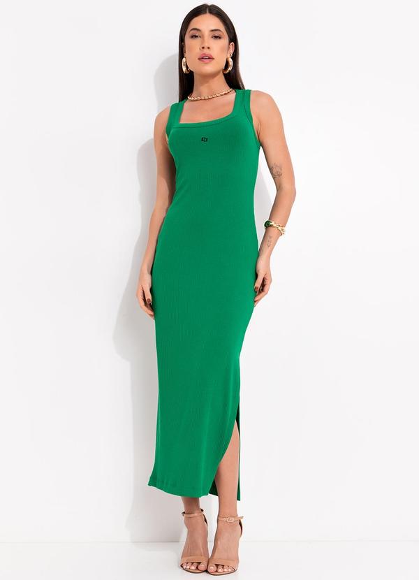 Vestido Canelado Verde