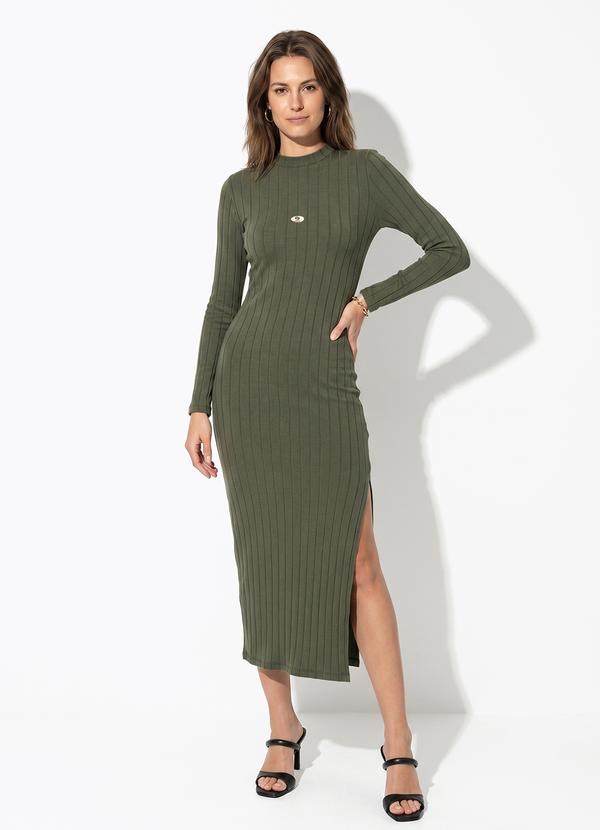 Vestido Canelado Verde