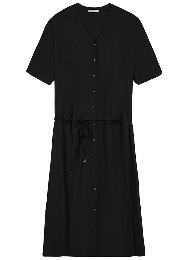 Vestido Chemise Longo Plus Size Preto