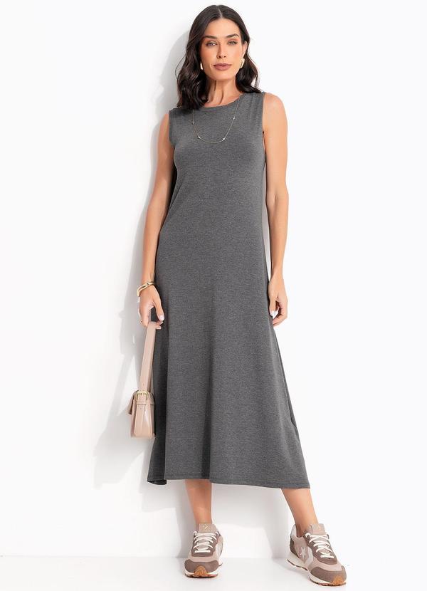 Vestido Chumbo em Moletinho de Viscose