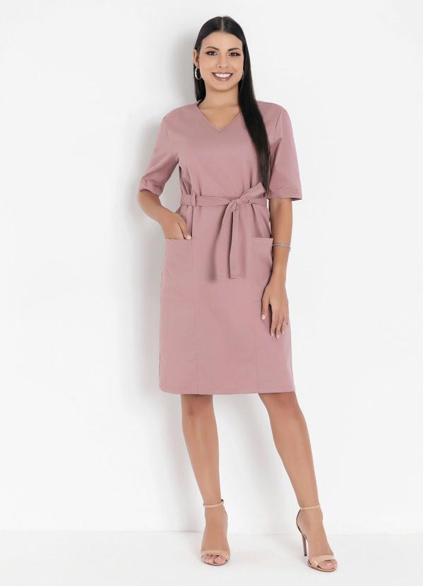 Vestido com Bolsos Rosê