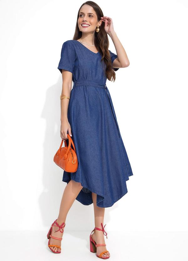 Vestido com Cinto Jeans
