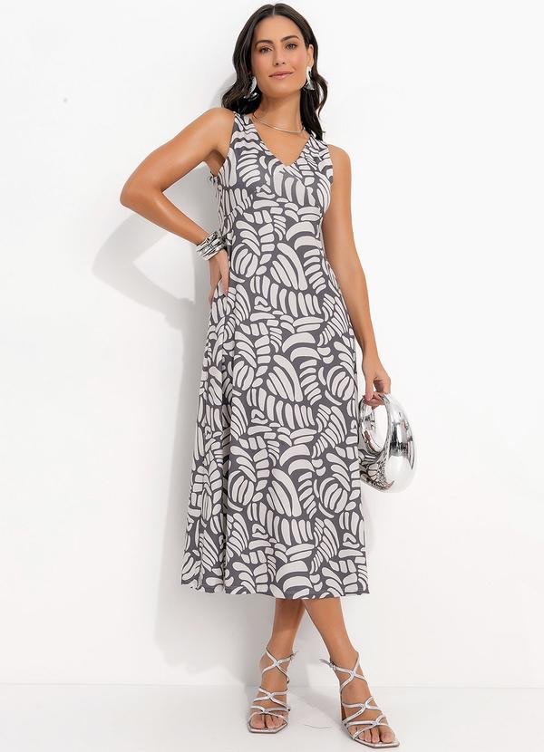 Vestido Conchas Bicolor em Malha Fria