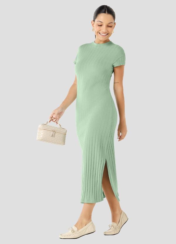 Vestido Cotton Canelado Verde