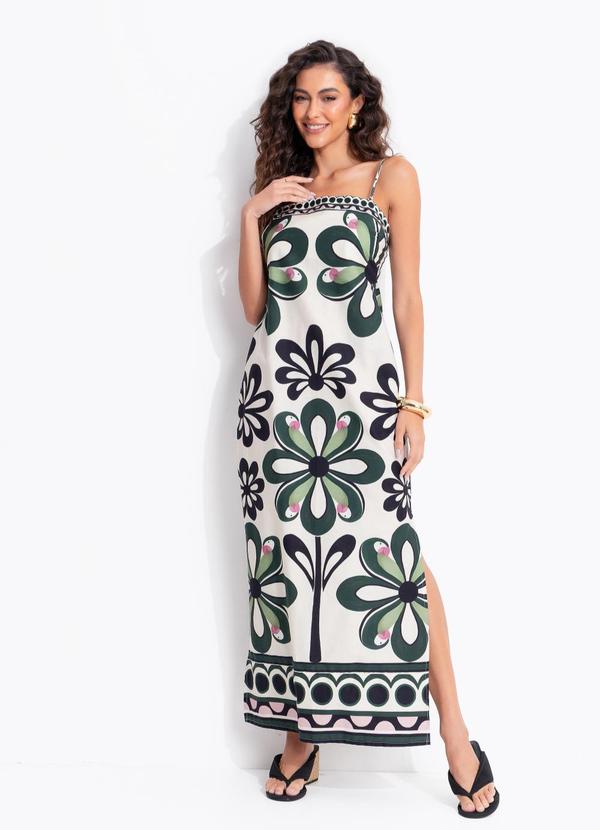 Vestido Cropped Alça Florara Preto