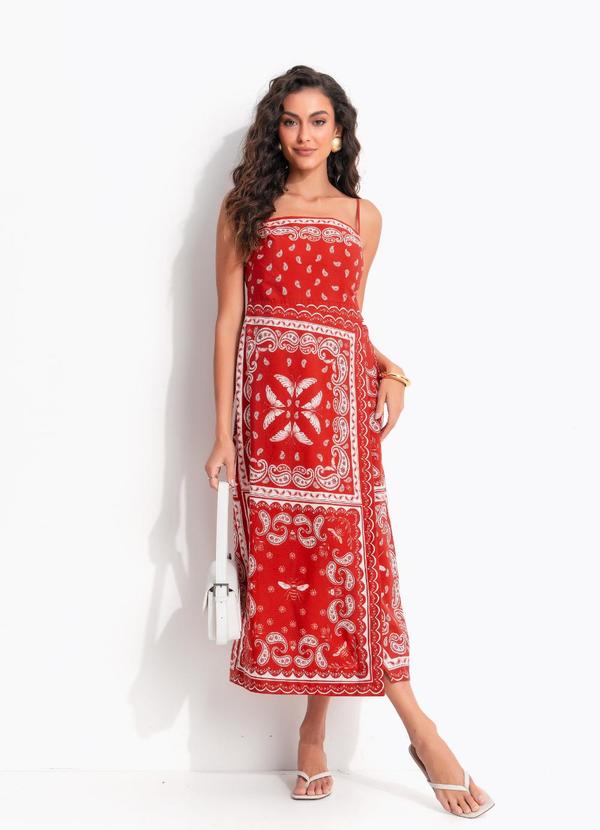 Vestido Cropped Bandana Jardim Vermelho