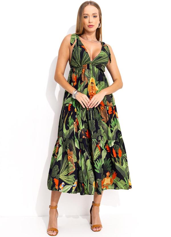 Vista 2 Vestido Cropped Beleza Tropcal Verde FARM FARM