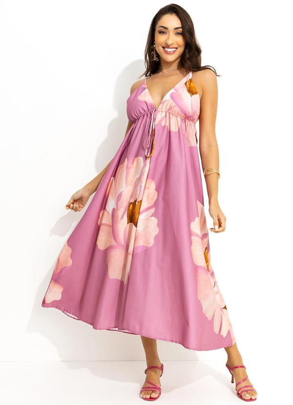 Vestido Cropped Chita Bella Flor Rosa