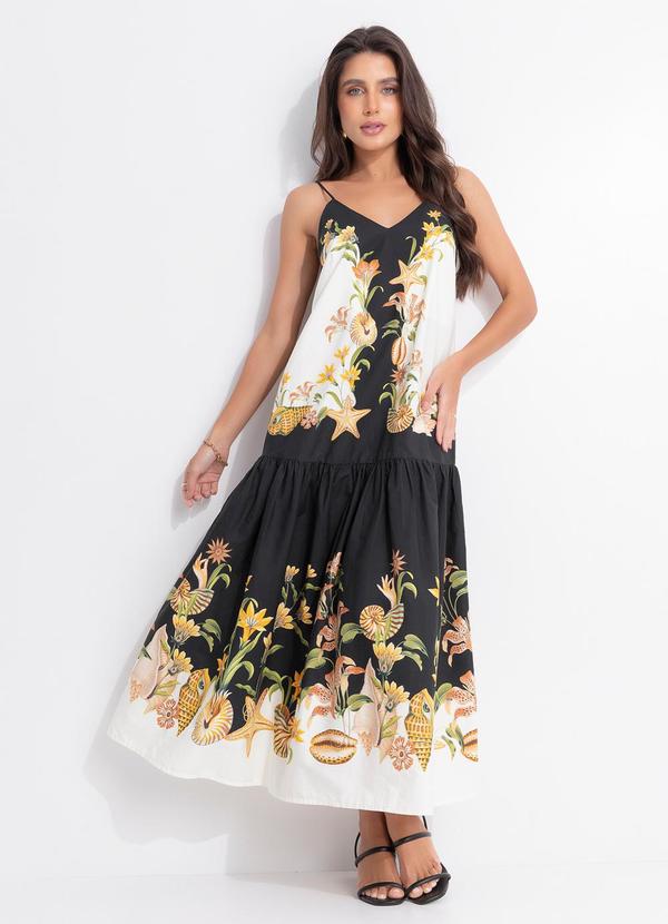 Vestido Cropped Concha Surreal Preto