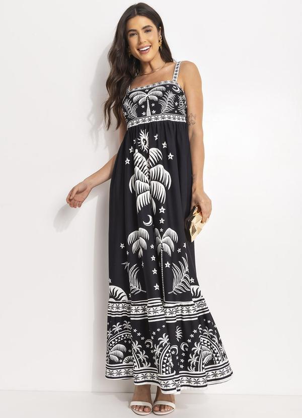 Vista 2 Vestido Cropped Coqueiral Preto FARM FARM