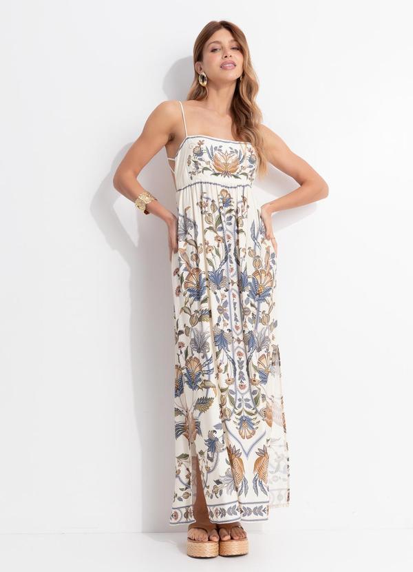 Vestido Cropped Flor do Deserto Bege
