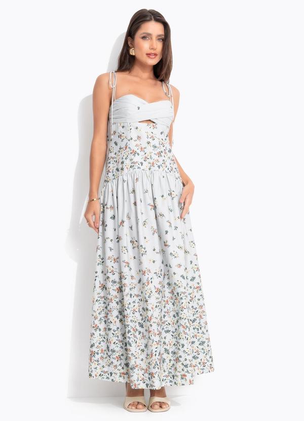 Vestido Cropped Floral do Campo Azul