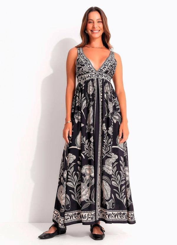 Vestido Cropped Jardim de Cordel Preto