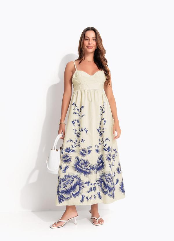 Vestido Cropped Nara Floral Off White