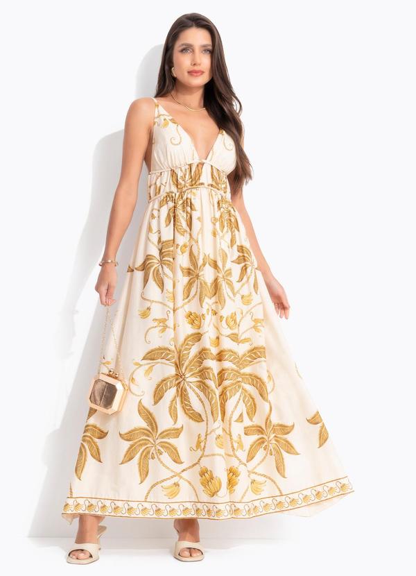 Vestido Cropped Ourinho Tropical Bege