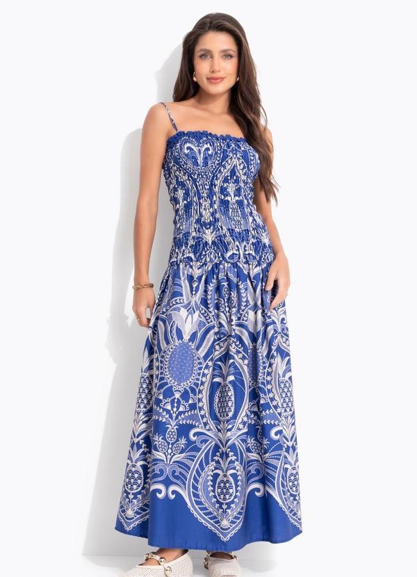 Vista 2 Vestido Cropped Primor de Abacaxi Azul FARM FARM