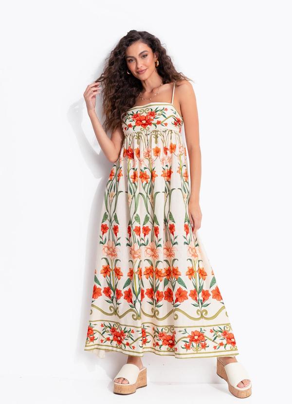 Vestido Cropped Recanto de Flor Bege
