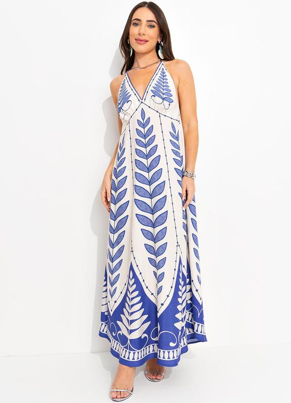 Vestido Cropped Samambaia Azul