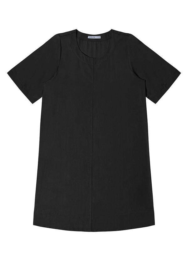 Vestido Curto Feminino Gola Redonda Preto