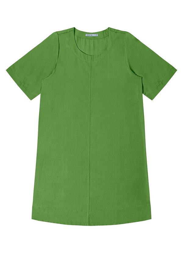 Vestido Curto Feminino Gola Redonda Verde