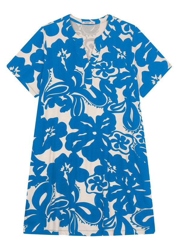 Vestido Curto Feminino Plus Size Azul