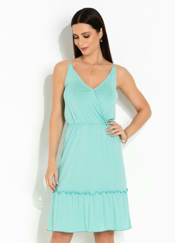 Vestido de Alcinha Decote Transpassado Verde