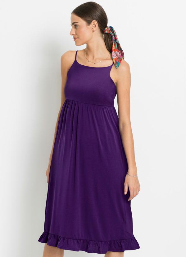 Vestido Decote Reto Roxo