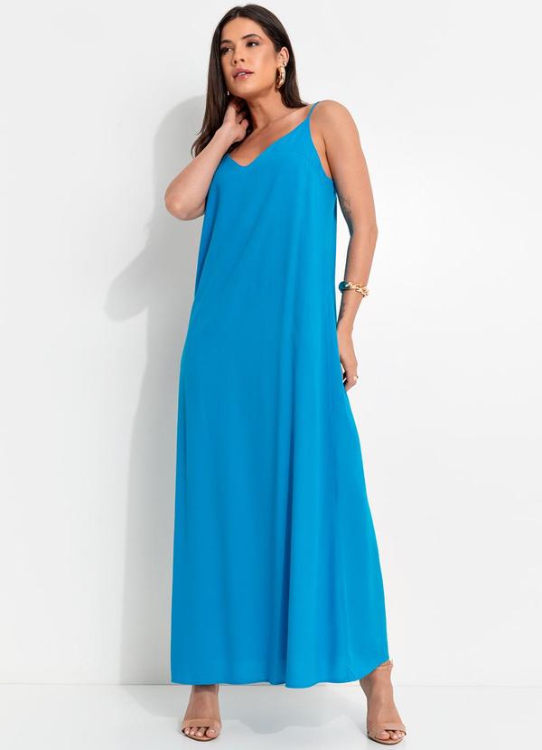 Vestido em Viscose Azul