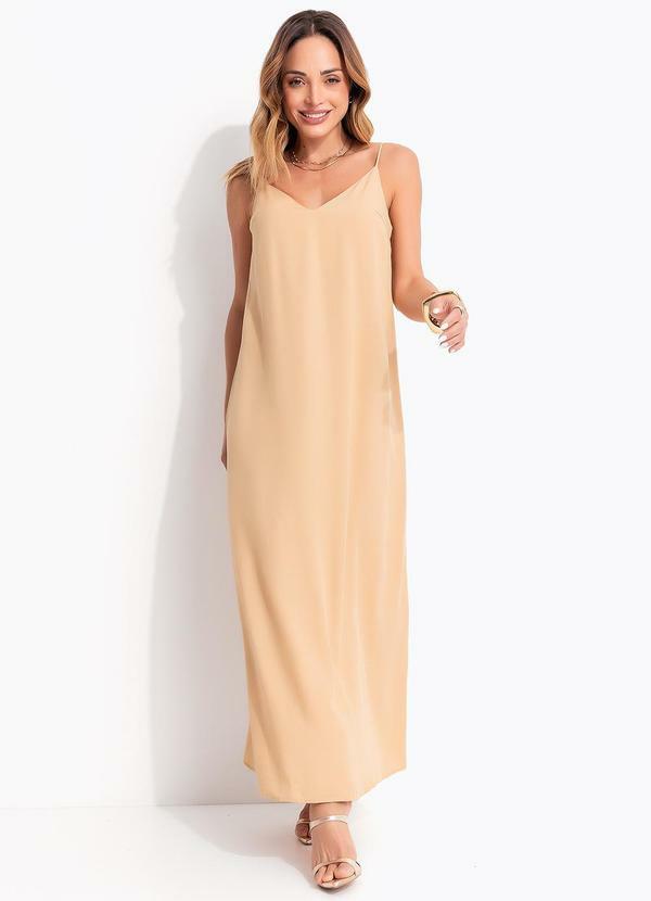 Vestido em Viscose Bege