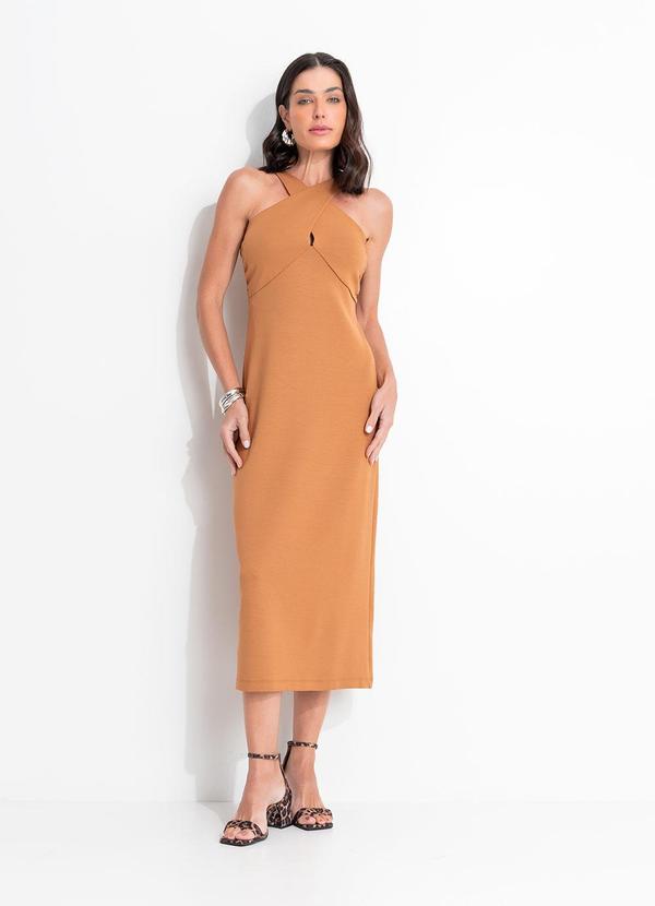 Vestido em Viscose Marrom