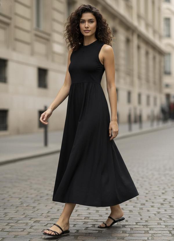 Vestido em Viscose Preto