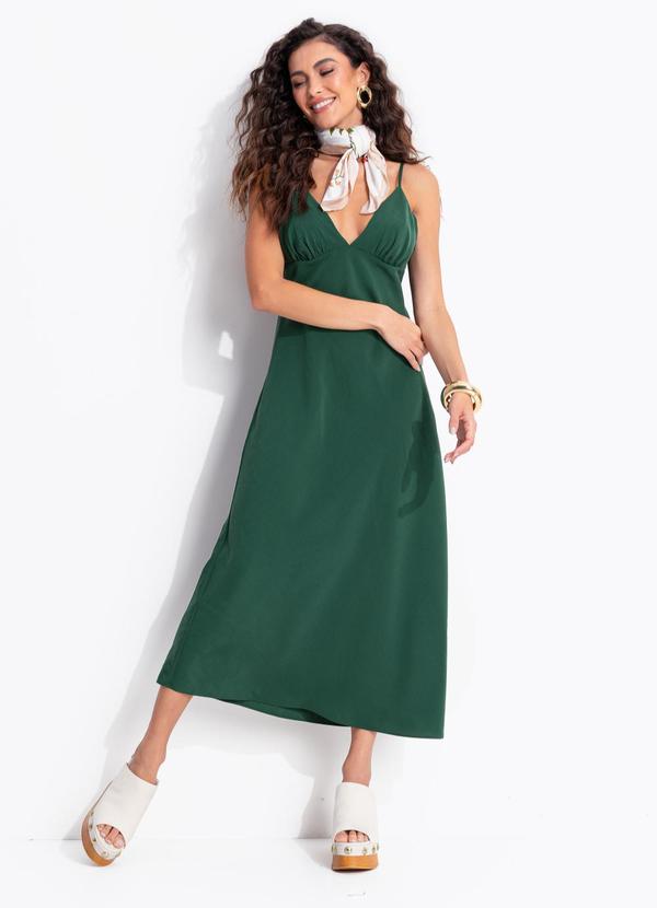 Vestido Enviesado Midi Verde