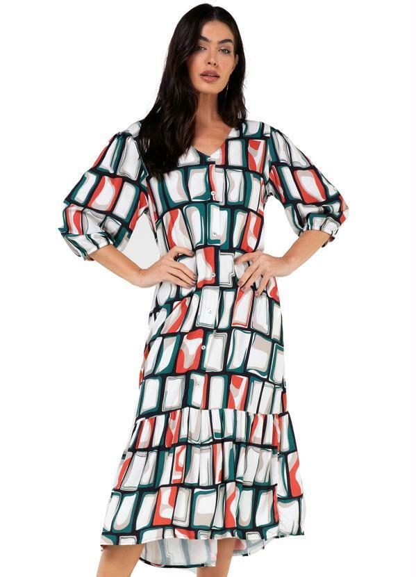 Vestido Estampado Verde