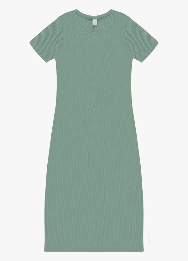 Vestido Feminino Básico Midi em Ribana Verde