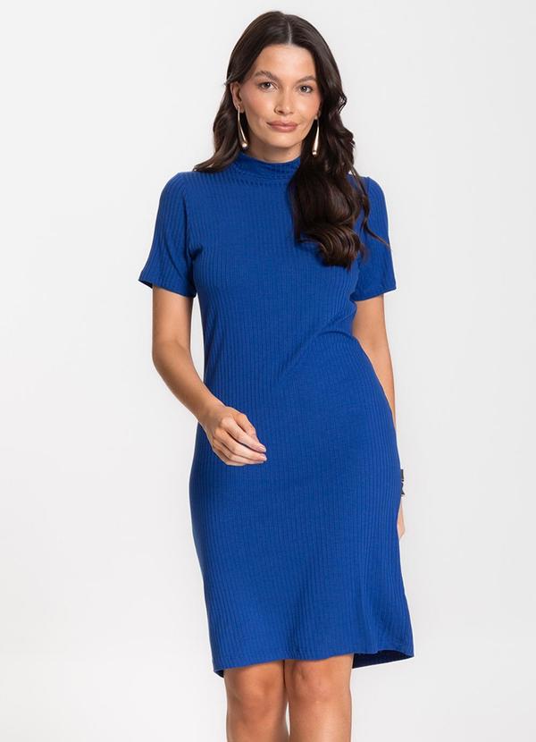 Vista 2 Vestido Feminino Canelado Azul INFINITA COR INFINITA COR